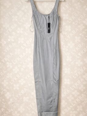 Fashion Nova Dana Sleeveless Reflective Maxi Dress Grey XS | Bodycon Night Out